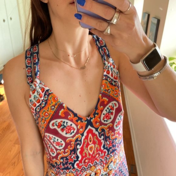 Nanette Lepore Swim Abstract Paisley V-Neck Mini Sundress Size XS - Picture 5 of 7